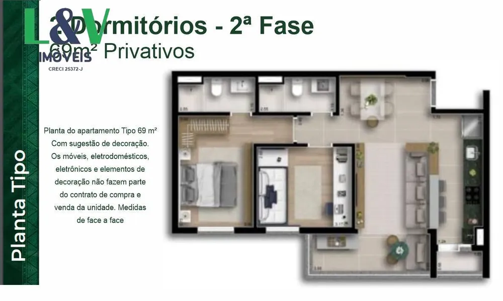 Apartamento, 3 quartos, 69 m² - Foto 3