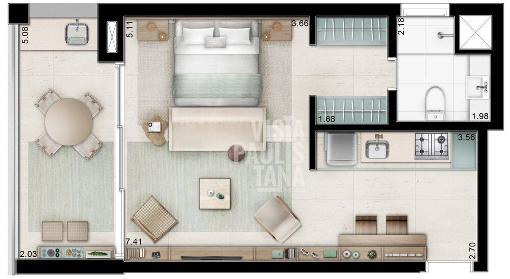 Apartamento, 1 quarto, 50 m² - Foto 8