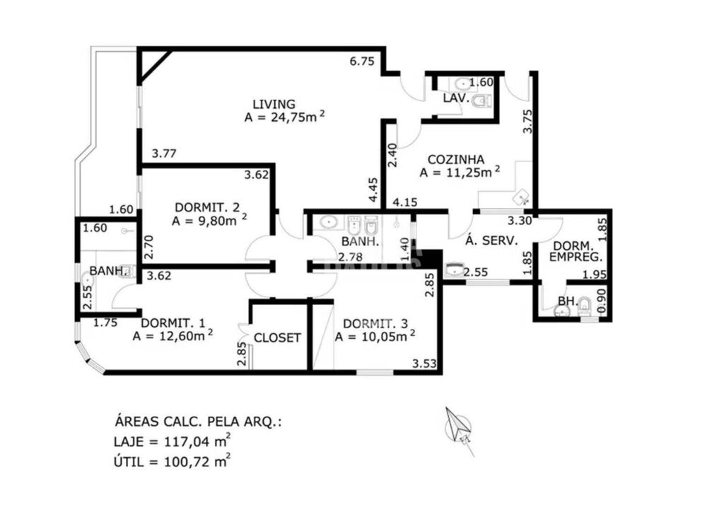 Apartamento, 3 quartos, 116 m² - Foto 2