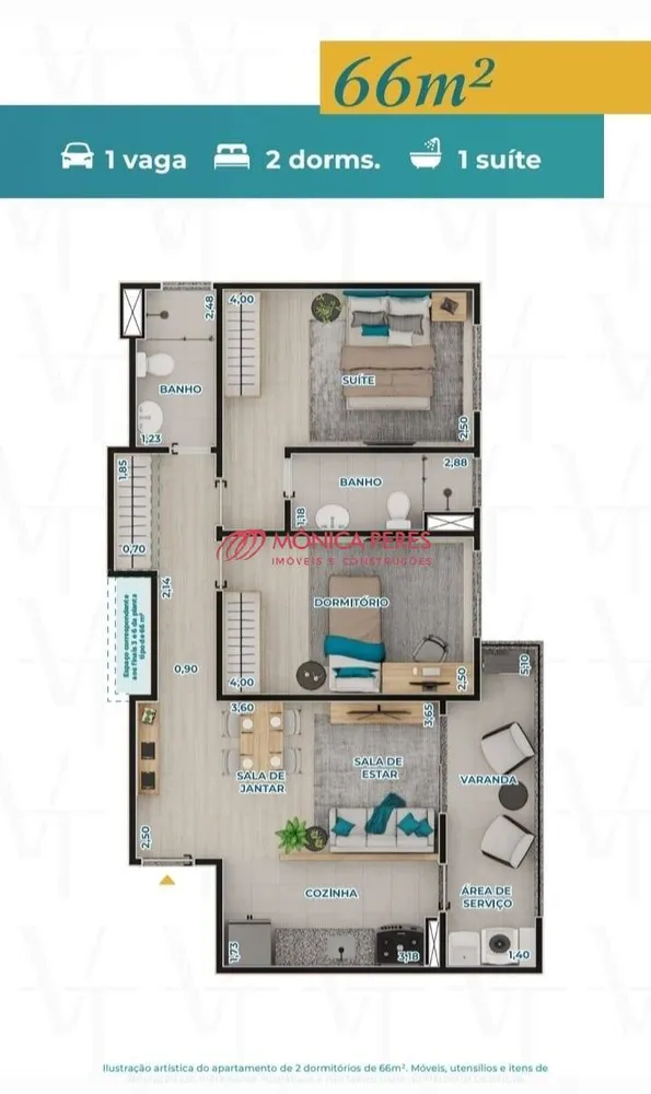 Apartamento, 2 quartos, 66 m² - Foto 4