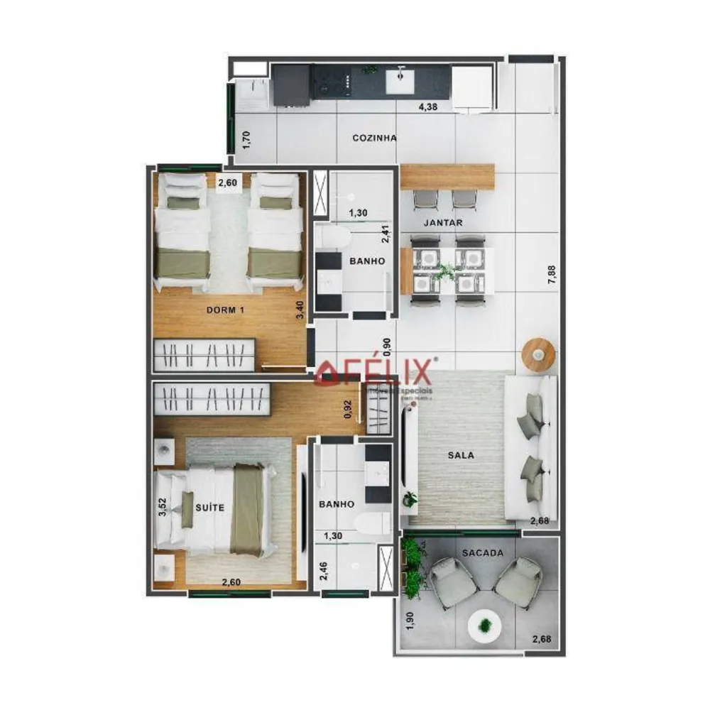 Apartamento, 2 quartos, 65 m² - Foto 7
