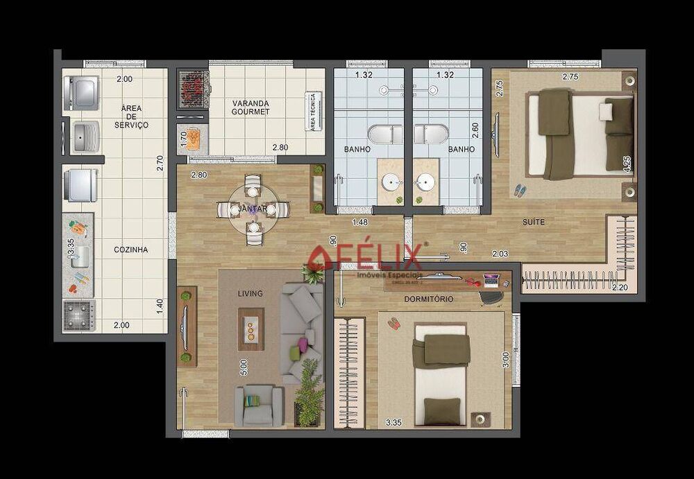 Apartamento, 2 quartos, 68 m² - Foto 1