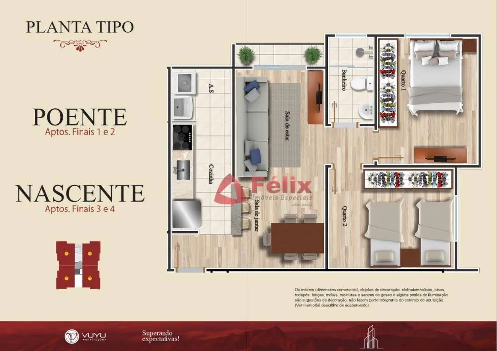 Apartamento, 2 quartos, 52 m² - Foto 2