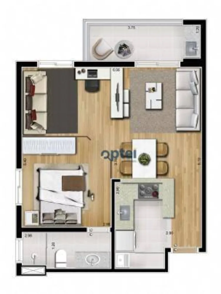 Apartamento, 1 quarto, 50 m² - Foto 1