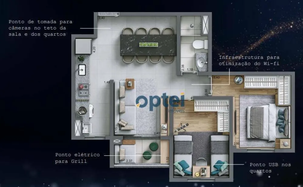 Apartamento, 2 quartos, 50 m² - Foto 1