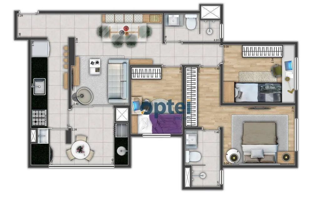 Apartamento, 3 quartos, 73 m² - Foto 1