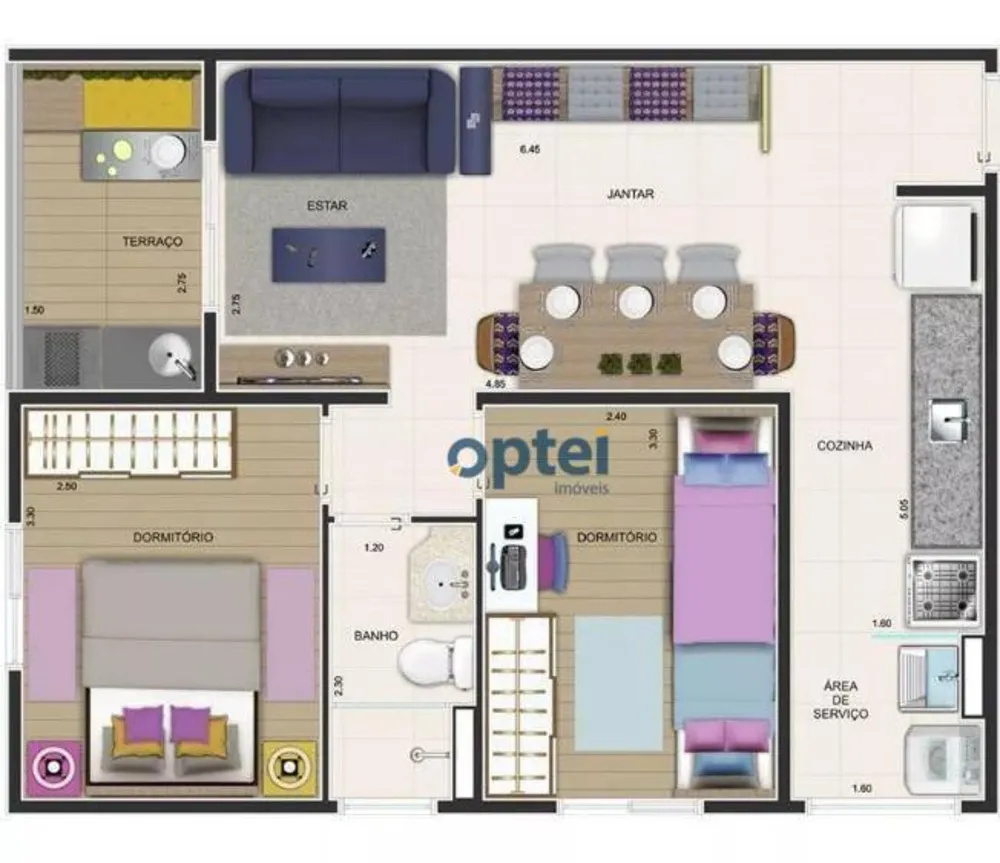 Apartamento, 2 quartos, 53 m² - Foto 3