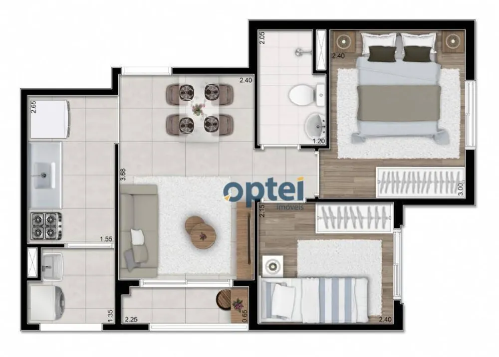 Apartamento, 2 quartos, 39 m² - Foto 1