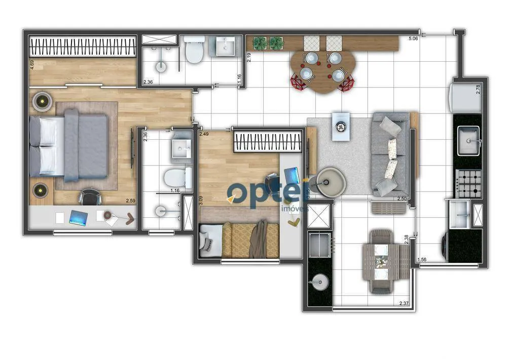 Apartamento, 2 quartos, 62 m² - Foto 2