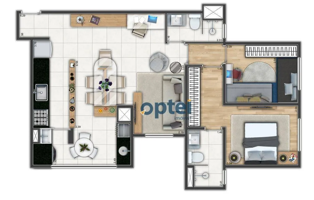 Apartamento, 2 quartos, 62 m² - Foto 1