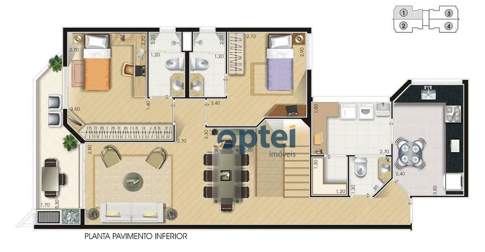 Cobertura, 3 quartos, 171 m² - Foto 2