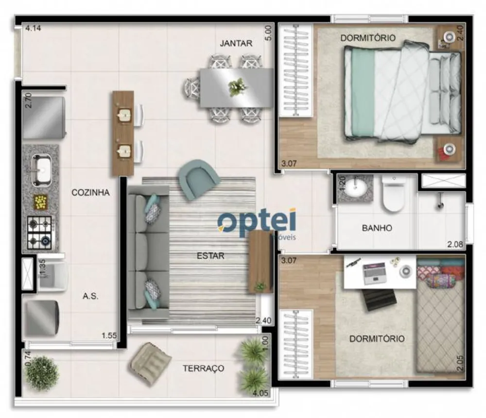 Apartamento, 2 quartos, 48 m² - Foto 1