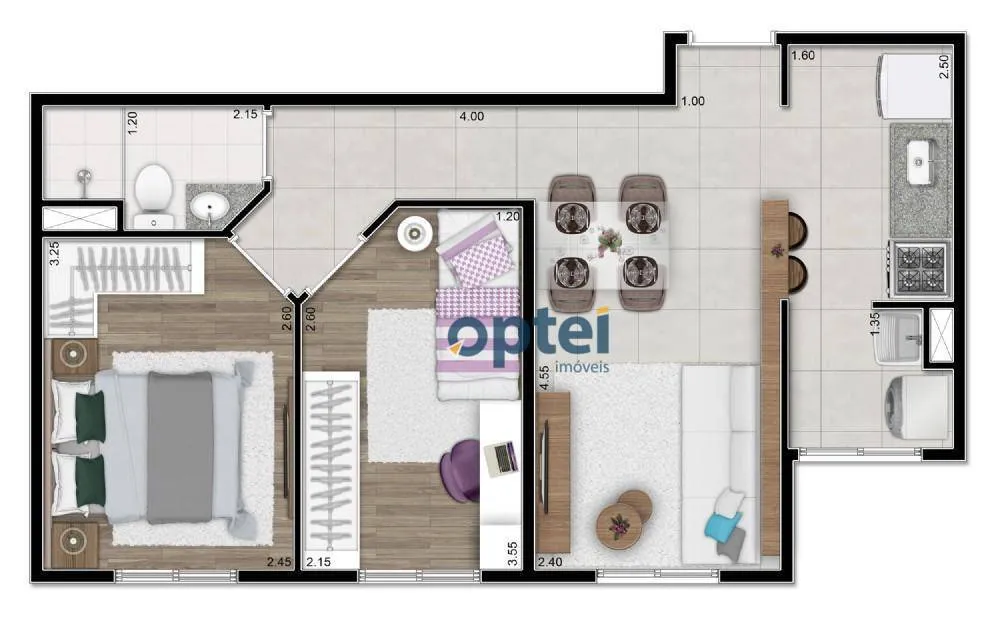 Apartamento, 2 quartos, 43 m² - Foto 2