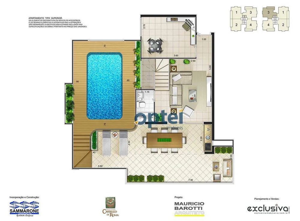 Cobertura, 4 quartos, 222 m² - Foto 1