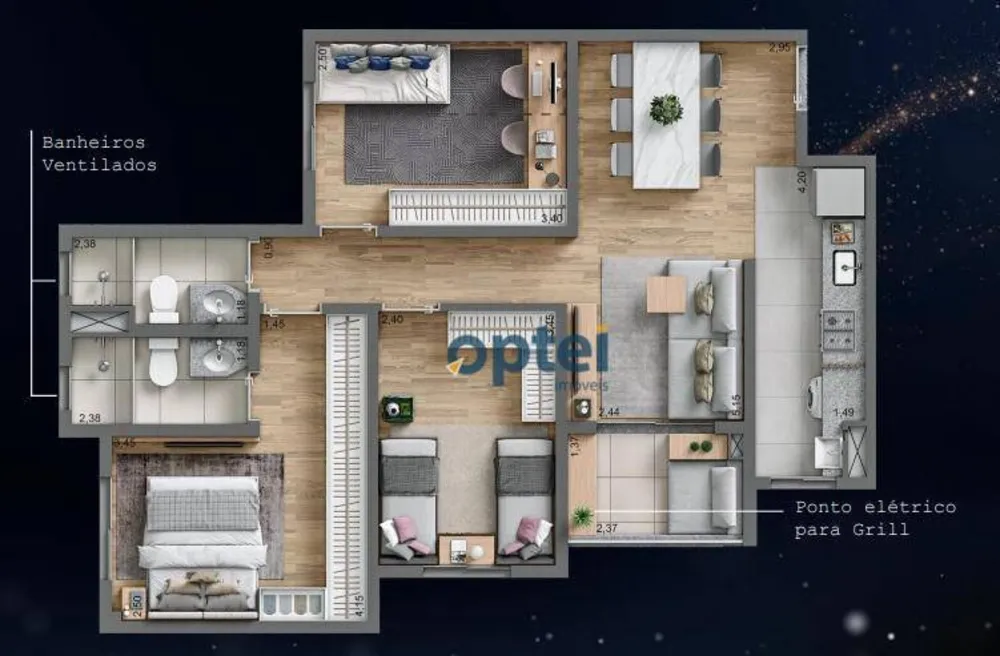 Apartamento, 3 quartos, 69 m² - Foto 1