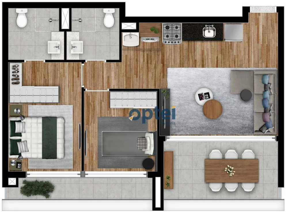 Apartamento, 2 quartos, 62 m² - Foto 1