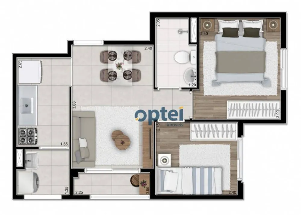 Apartamento, 2 quartos, 38 m² - Foto 1