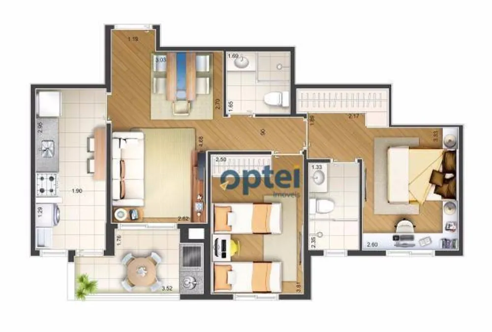 Apartamento, 2 quartos, 66 m² - Foto 1