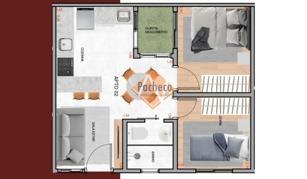 Apartamento, 2 quartos, 40 m² - Foto 3