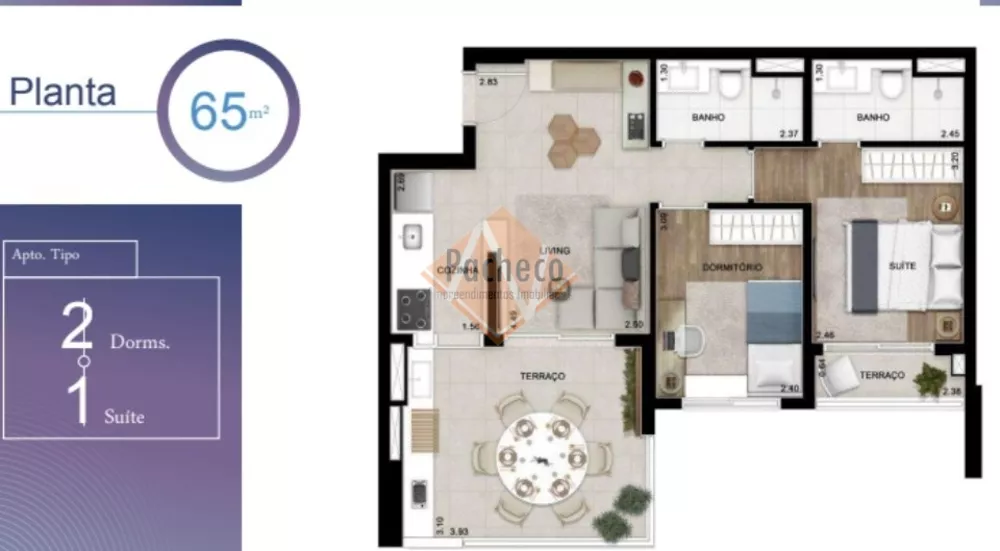 Apartamento à venda com 2 quartos, 65m² - Foto 5