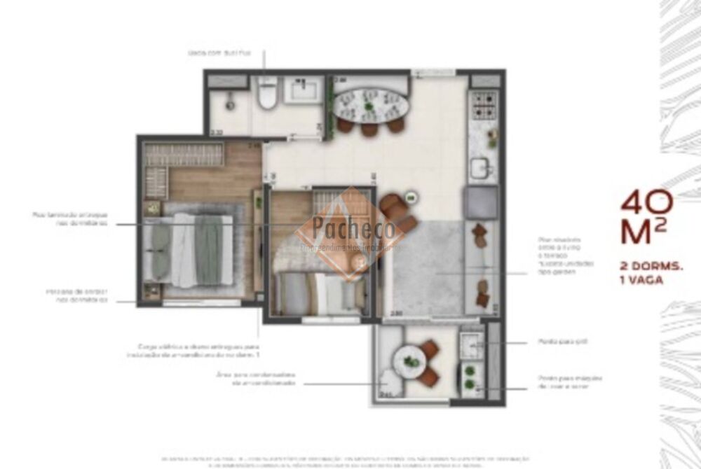 Apartamento à venda com 2 quartos, 53m² - Foto 8