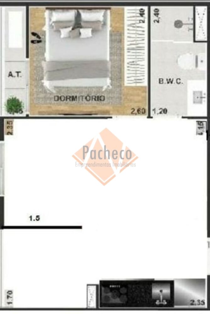 Apartamento, 1 quarto, 32 m² - Foto 4