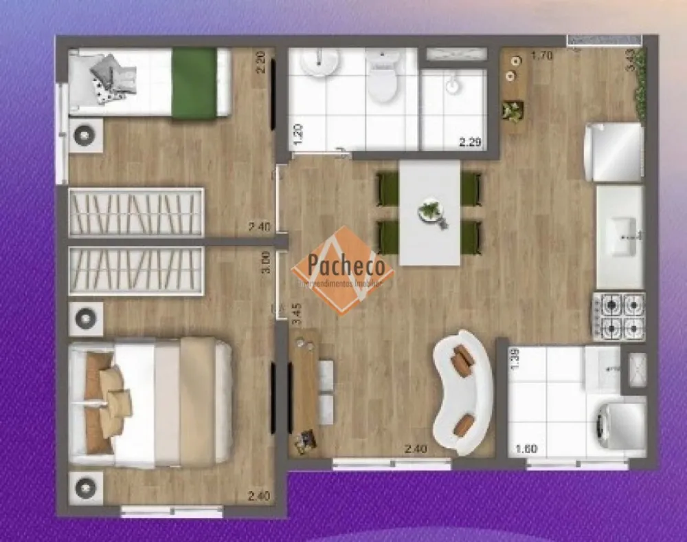 Apartamento, 2 quartos, 35 m² - Foto 2