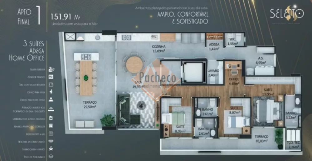 Apartamento à venda com 3 quartos, 144m² - Foto 4