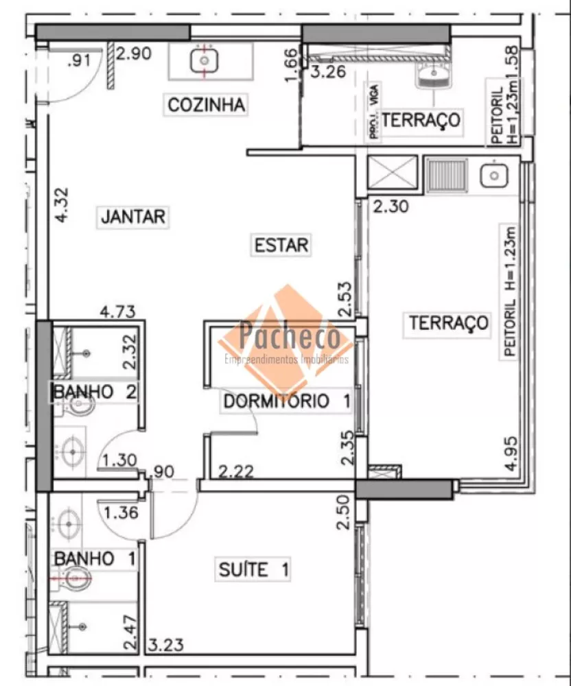 Apartamento à venda com 2 quartos, 68m² - Foto 3