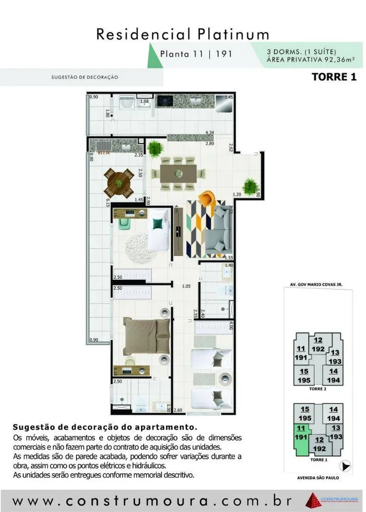 Apartamento, 3 quartos, 92 m² - Foto 1