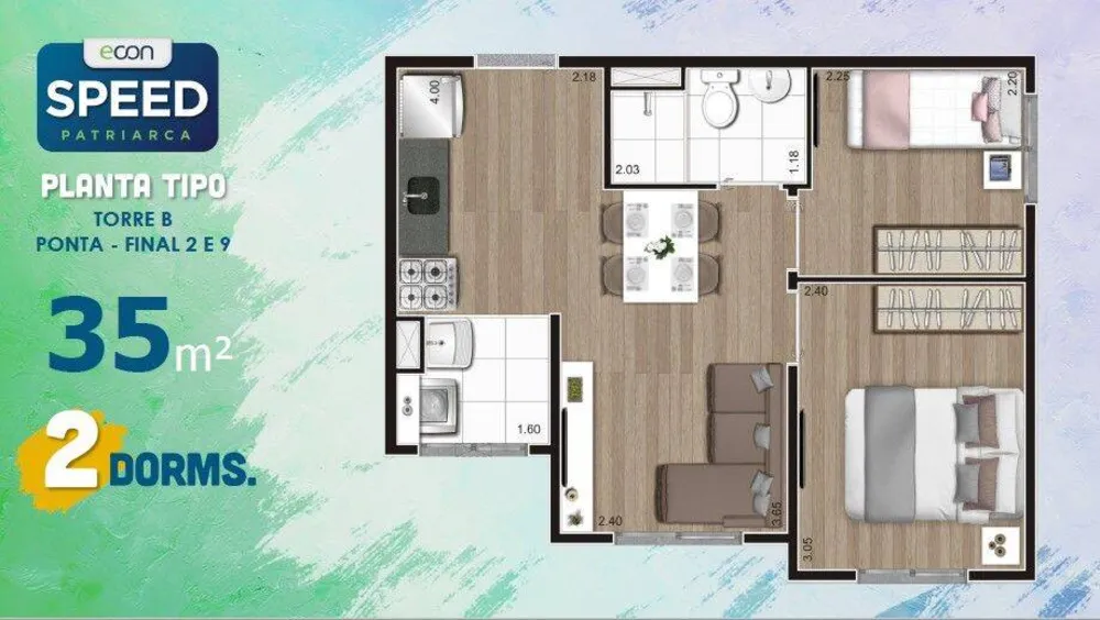 Apartamento, 2 quartos, 35 m² - Foto 5