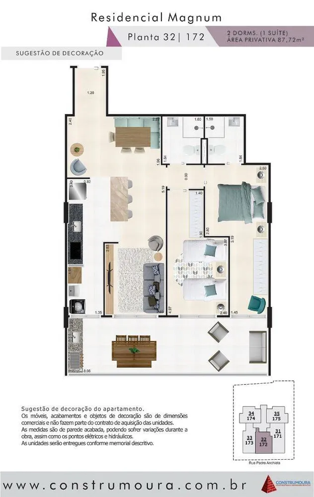 Apartamento, 2 quartos, 87 m² - Foto 2