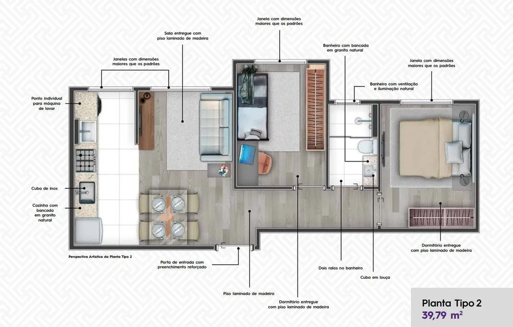 Apartamento, 2 quartos, 39 m² - Foto 14