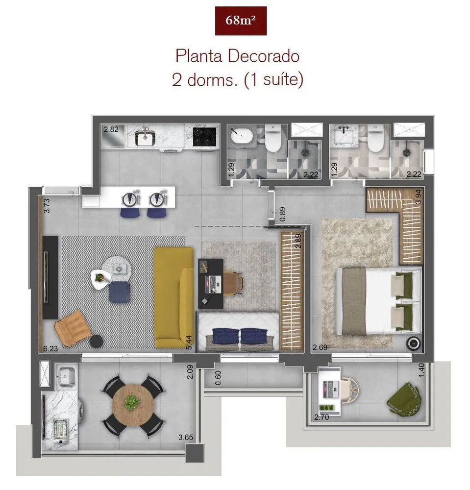 Apartamento, 2 quartos, 69 m² - Foto 3