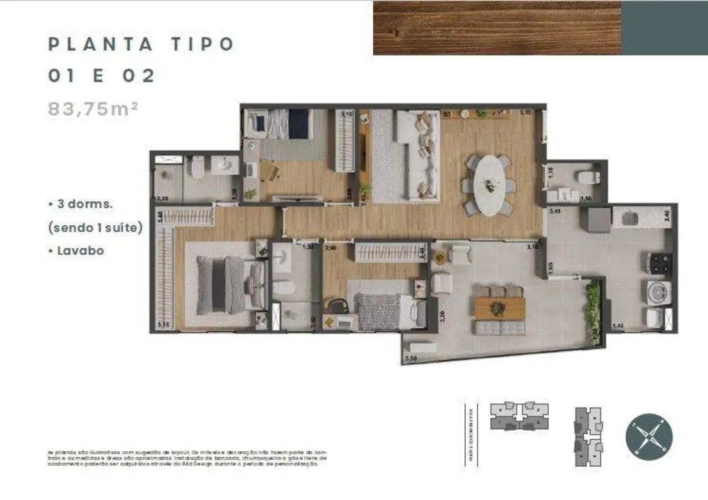 Apartamento, 2 quartos, 83 m² - Foto 1