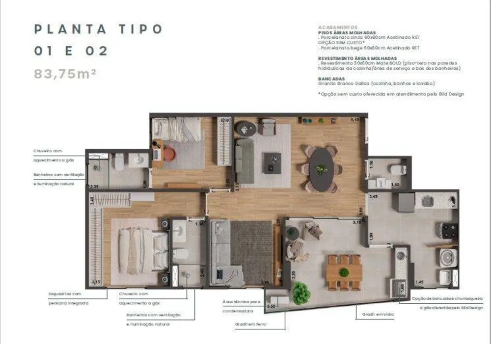 Apartamento, 2 quartos, 83 m² - Foto 2