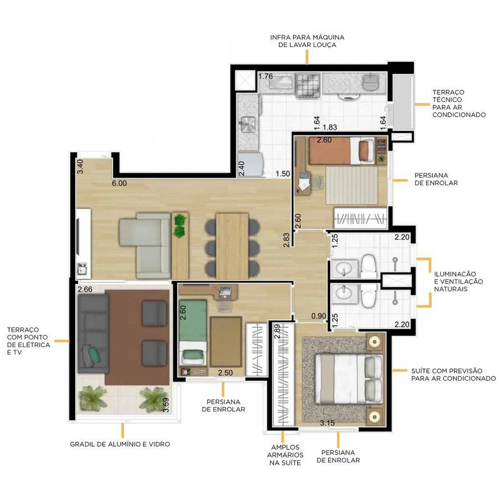 Apartamento, 3 quartos, 76 m² - Foto 4