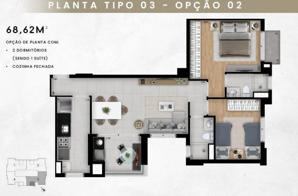 Apartamento, 2 quartos, 68 m² - Foto 8
