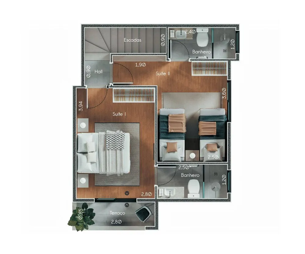 Sobrado, 2 quartos, 86 m² - Foto 3