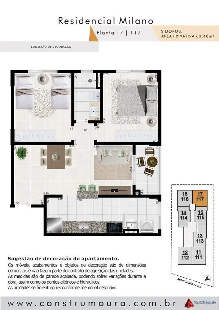 Apartamento, 2 quartos, 60 m² - Foto 3