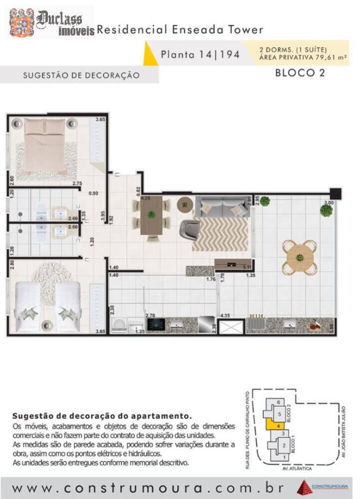 Apartamento à venda com 2 quartos, 79m² - Foto 1