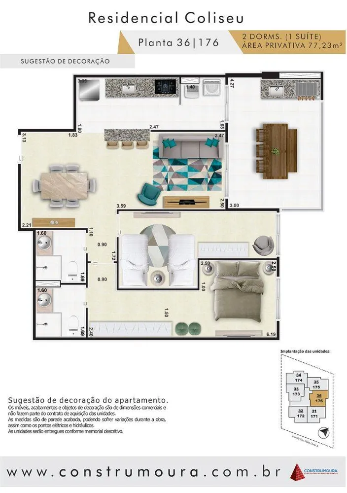 Apartamento, 2 quartos, 77 m² - Foto 1