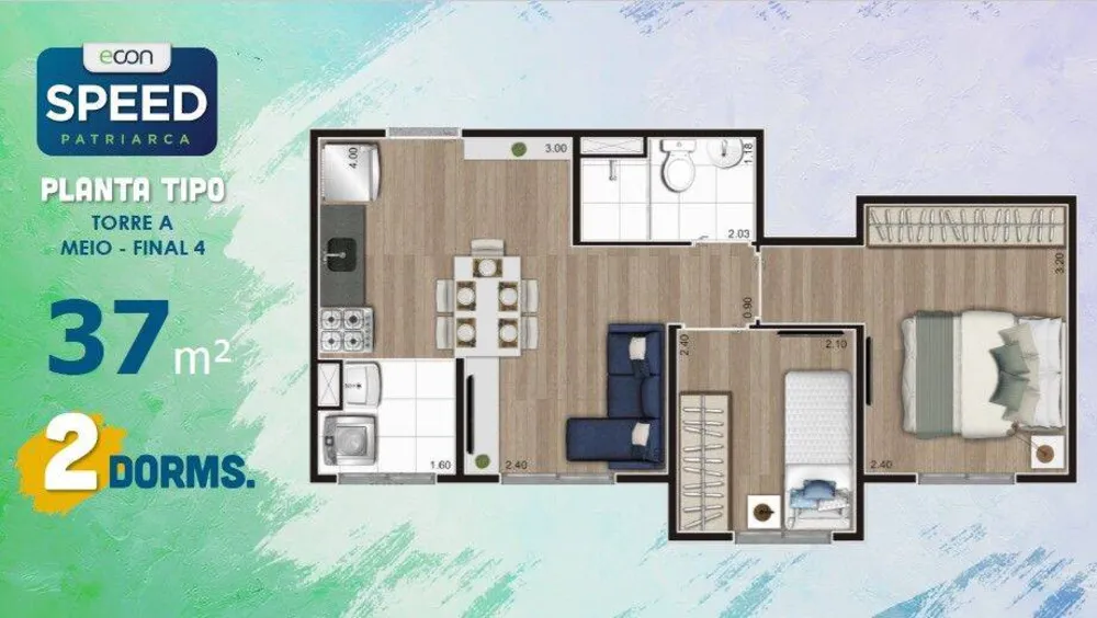 Apartamento, 2 quartos, 37 m² - Foto 10