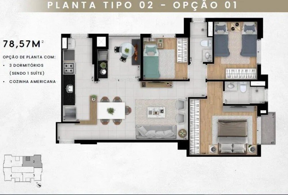 Apartamento, 3 quartos, 78 m² - Foto 8