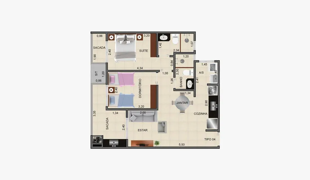 Apartamento, 2 quartos, 62 m² - Foto 3