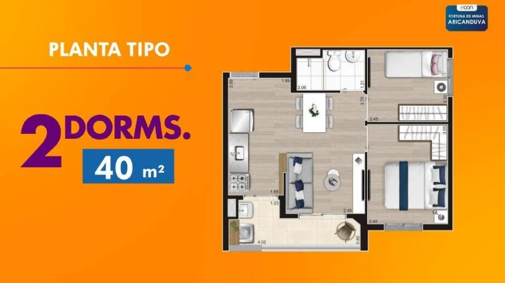 Apartamento, 2 quartos, 40 m² - Foto 5