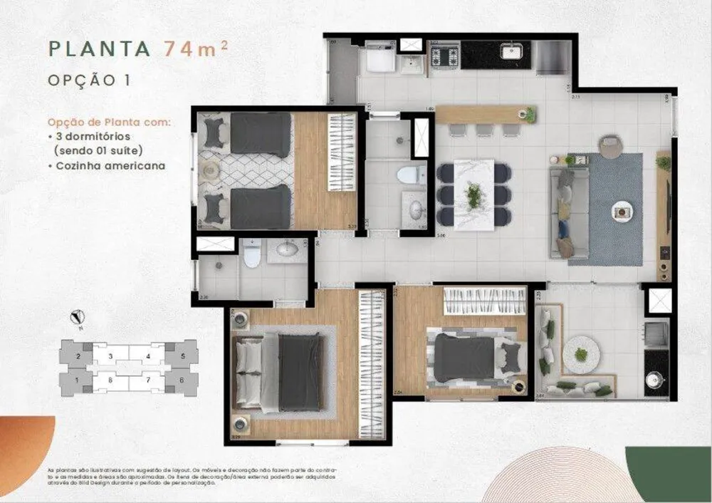 Apartamento, 2 quartos, 61 m² - Foto 3