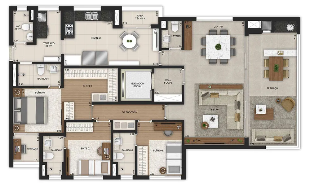 Apartamento, 3 quartos, 141 m² - Foto 14