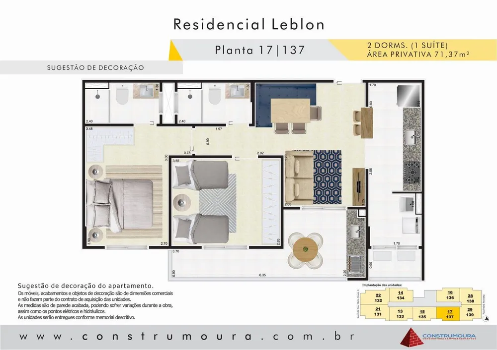 Apartamento, 2 quartos, 71 m² - Foto 1