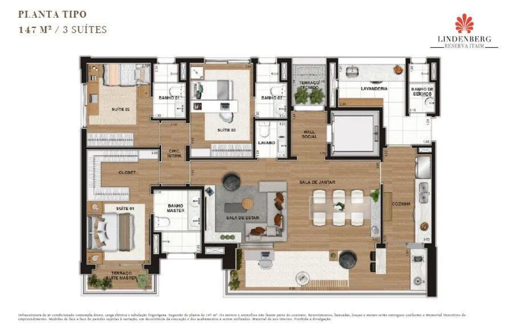 Apartamento, 3 quartos, 147 m² - Foto 3